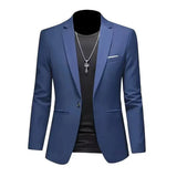 Men’s Trendy Leisure Boutique Suit Jacket, Autumn Casual Business Blazer, Slim Fit Non-Iron Single Button Formal Shirt