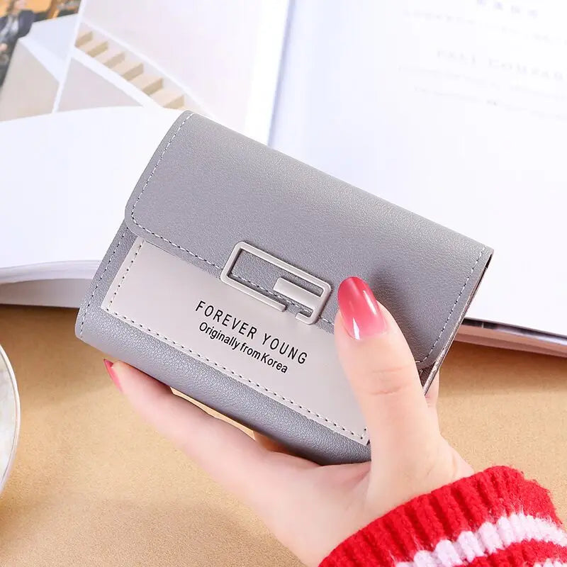 Fashion Short Women Wallets PU Leather Women Luxury Wallet Hasp Small Wallet Trend Brand Coin Purse Ladies Card Bag Mini Clutch