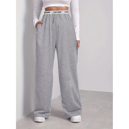 Women’s High-Waist Wide Leg Pants – Casual Solid Color Autumn Daily Wear