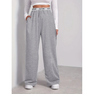 Women’s High-Waist Wide Leg Pants – Casual Solid Color Autumn Daily Wear