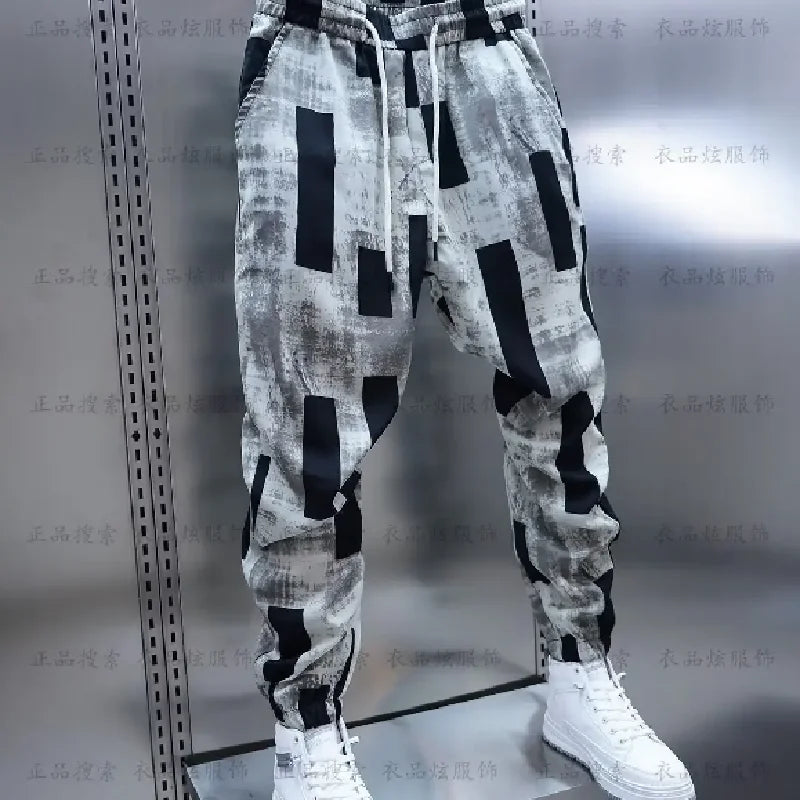 Men’s Trousers, Baggy Pants for Sports, Casual Korean Style Clothing