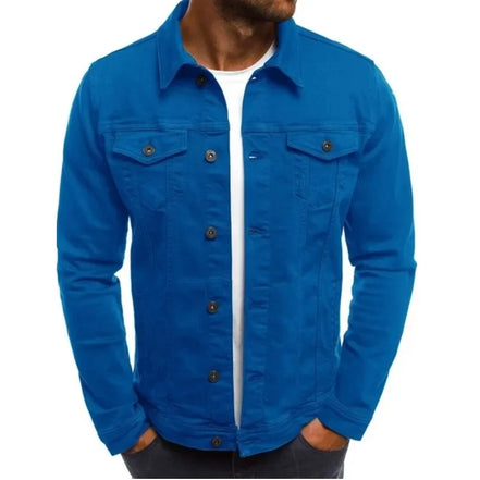 Men’s Hip-Hop Denim Jacket, Streetwear Slim Cotton Jeans Coat, Cowboy Style Brand