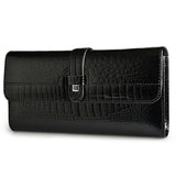 Fashion Women's Genuine Leather Handbags Women	Luxury Designer Wallets	Shiny Long Purses 2022 Ladies Elegant Clutch Bag