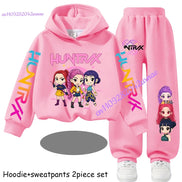 Kid Cloth KPop Demon Hunters Children's Hoodie Set with Boys' Casual Sports Shirt and Two Tone Girls' Soft and Comfortable Pants