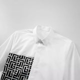 Fashion Geometric Printed Shirts Men’s Long Sleeve Luxury Social Shirt Slim Fit Banquet Party Business Dress Shirts Men Clothing