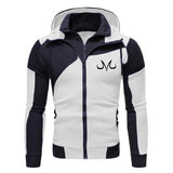 Men’s Jacket Coat, Casual Manga Hooded Sweatshirt, Fashion Zip-Up Hoodie with Fleece, Autumn Winter Outdoor Streetwear