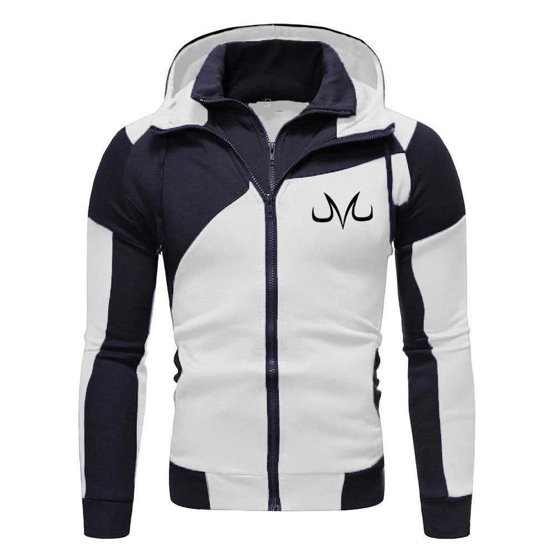 Men’s Jacket Coat, Casual Manga Hooded Sweatshirt, Fashion Zip-Up Hoodie with Fleece, Autumn Winter Outdoor Streetwear