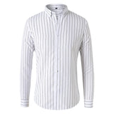 Fashion Men's Shirts And Blouses Striped Long Sleeve Single Breasted Slim Tops Lapel Party Social Shirt Clothing For Men