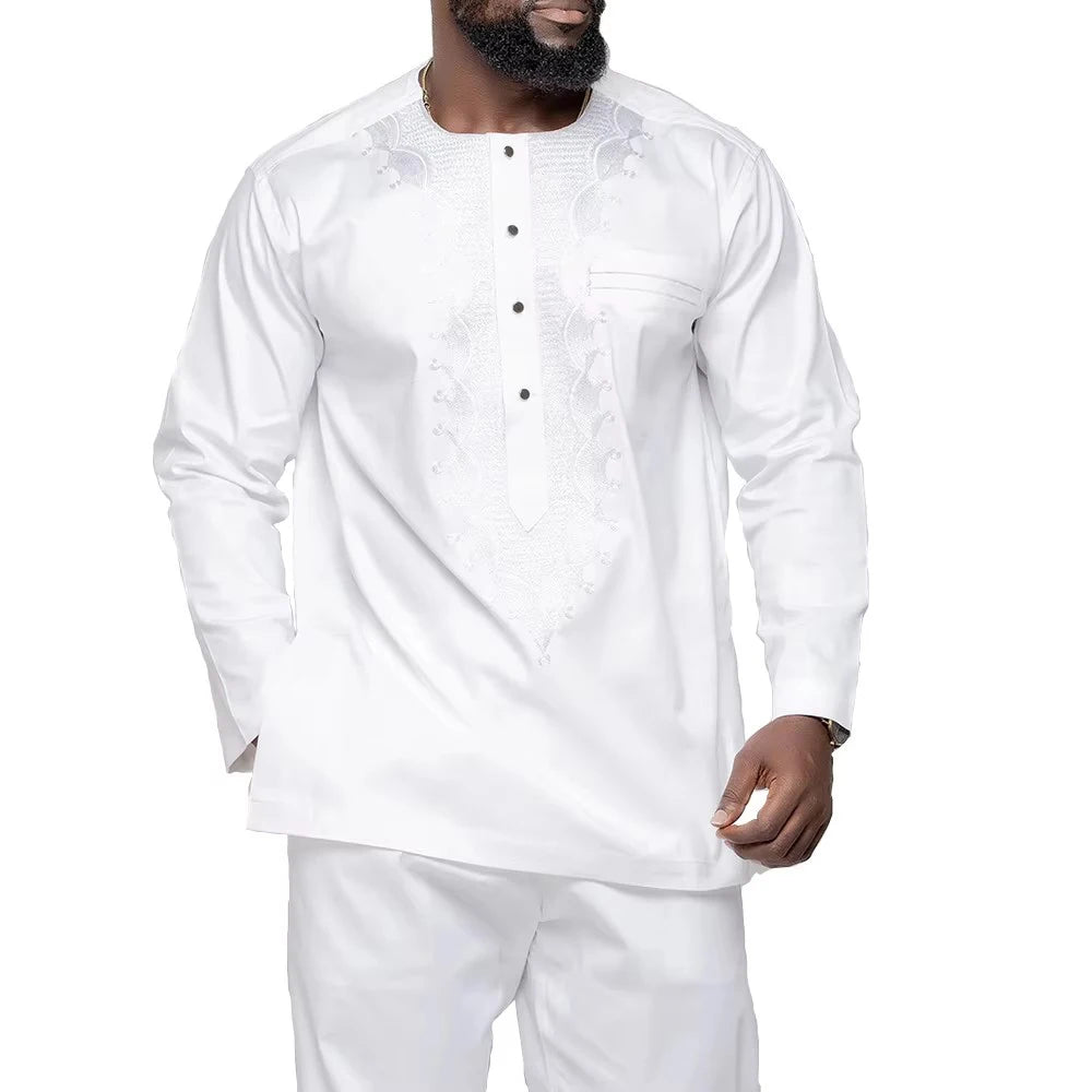 2-Piece African Men’s Kaftan Set – Traditional Dashiki Robe, Party & Evening Wear