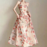 Women’s Long Summer Dress – Elegant French Party Style, Versatile Beach Evening Fashion 2025