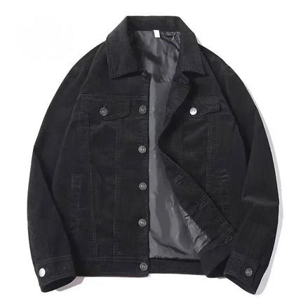 Men’s Corduroy Jacket, Thin Spring-Autumn Coat, Casual Vintage Loose Fit, Plus Size Outerwear