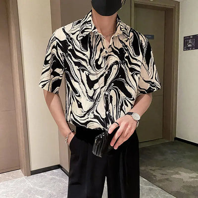 Men’s Casual Short-Sleeve Floral Shirt, Summer Fashionable Stylish Design