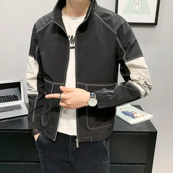 Men’s Trendy Coat, Spring Autumn Aesthetic High-Quality Vintage Jacket, Casual Fashion Outerwear, Stylish Comfortable Clothing
