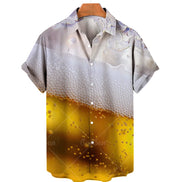 Men’s Hawaiian Shirt, Casual Beach Vacation, Summer Fashion Beer Shirt, Holiday Blouse