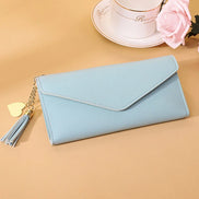 Fashion Women Wallets Simple Zipper Purses Black White Gray Red Long Section