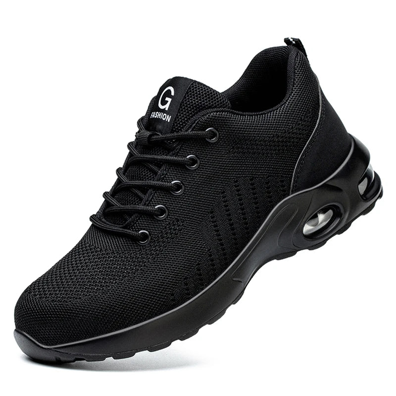 Safety Shoes for Men and Women, Breathable Work Sports Footwear, Steel Toe, Puncture-Resistant Protective Shoes