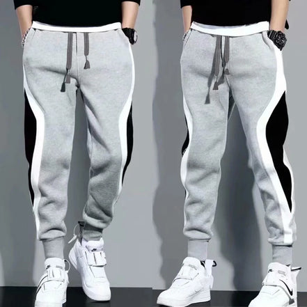 Men’s Sports Patchwork Pants – Loose-Fit Running, Training, and Casual Fashion Trousers