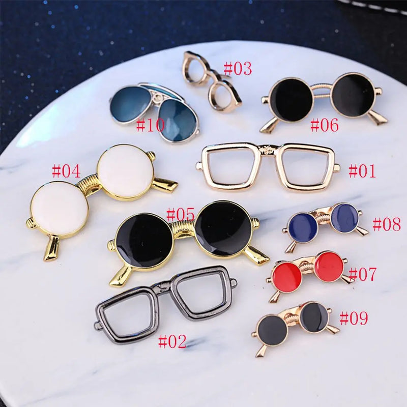 Clothing Accessories, Sunglasses-Shaped Jewelry, Suit Accessories, Enamel Collar Pins, Badge Brooches, Decorative Glasses Brooch for Women