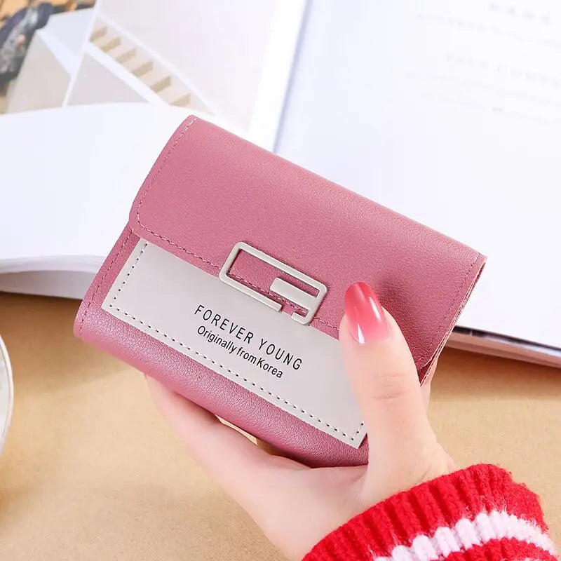 Fashion Short Women Wallets PU Leather Women Luxury Wallet Hasp Small Wallet Trend Brand Coin Purse Ladies Card Bag Mini Clutch