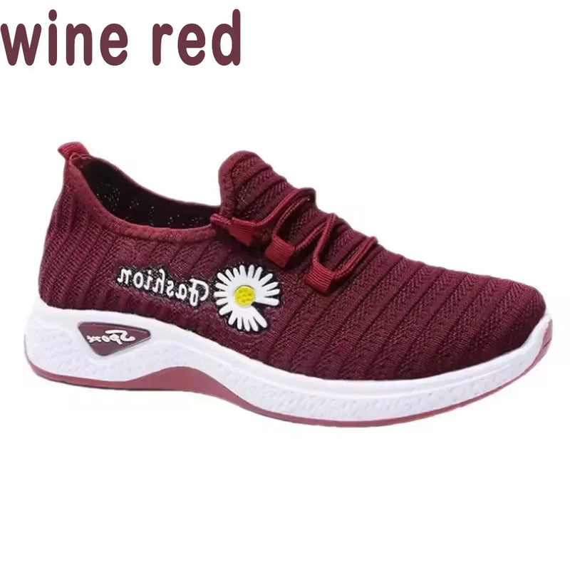 Women’s Fashion Sports Shoes, Thick Breathable Soft-Soled Mesh Sneakers, Lightweight Casual Footwear, Trendy Comfortable Coconut Shoes