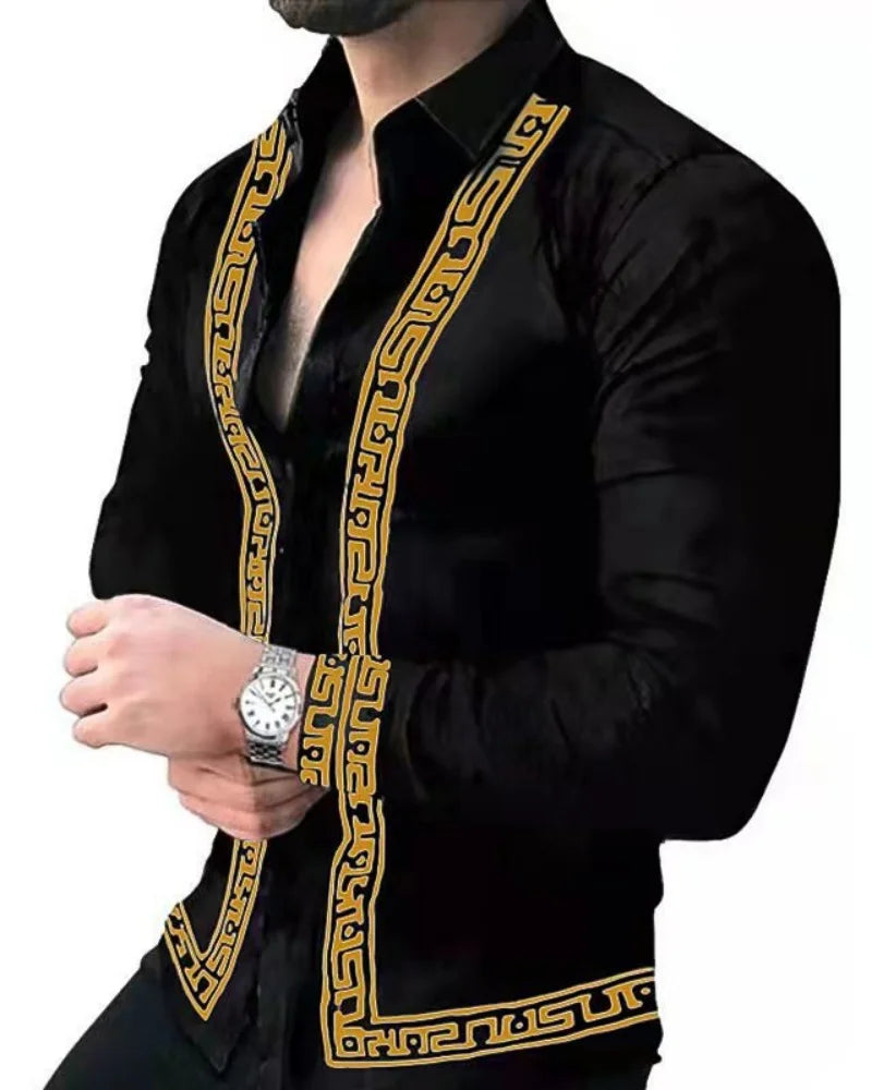 Men’s Autumn Clothing, European and American Streetwear, Casual Fashion Printed Tops