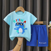 Cartoon Printed Clothing Pure Cotton Home Clothes 2 Piece Suits Toddler Fashion Cute Casual Tracksuits Contrast T-shirt+Shorts
