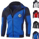 Men’s Jacket Coat, Casual Manga Hooded Sweatshirt, Fashion Zip-Up Hoodie with Fleece, Autumn Winter Outdoor Streetwear