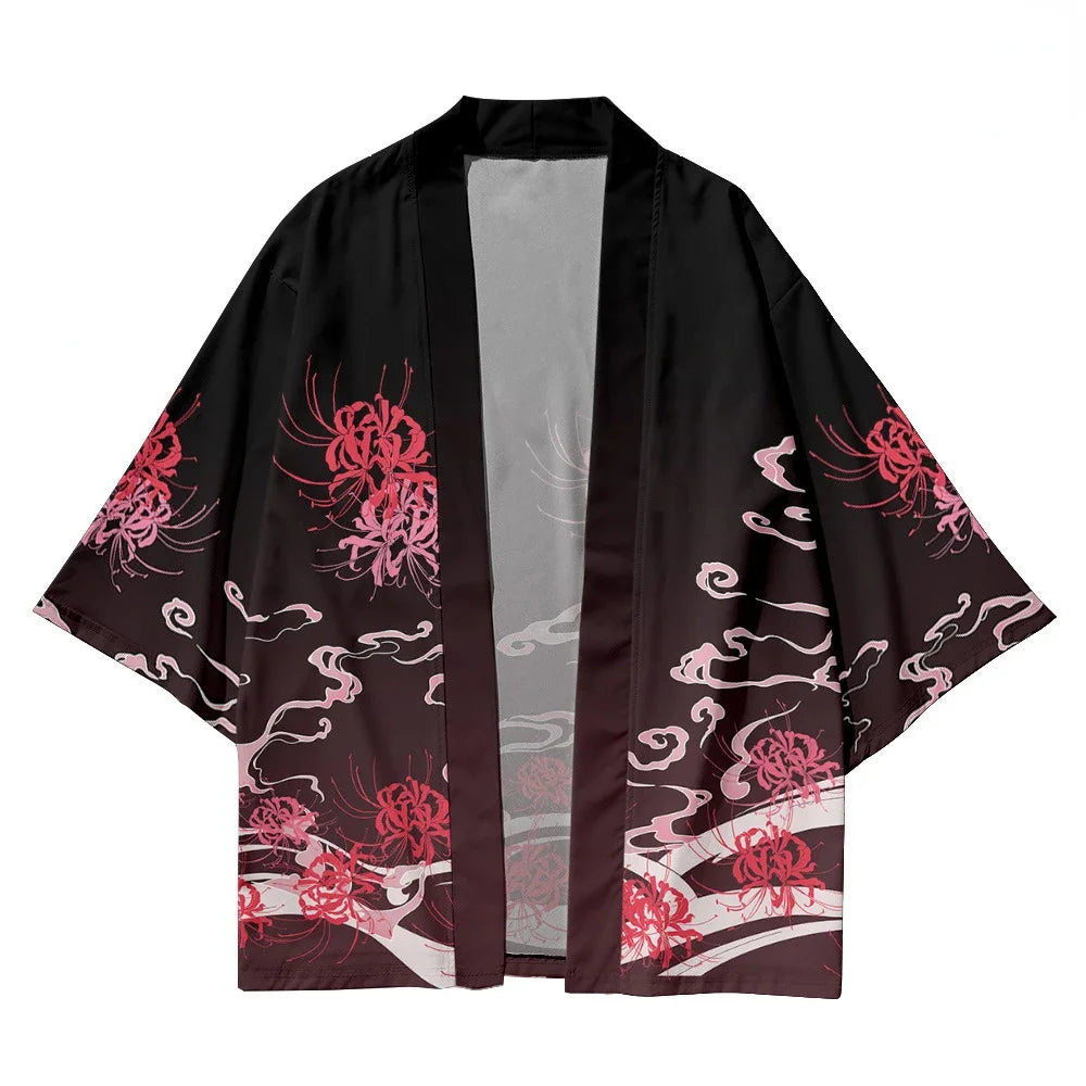 Men’s and Women’s Traditional Clothing, Black Skeleton Streetwear, Samurai Style Outfit