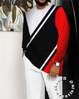 Men’s Fashion Tracksuit Set, Casual Oversized Streetwear Outfit, Long Sleeve T-Shirt and Trousers, Comfortable 2-Piece Clothing