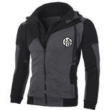 Men’s Jacket Coat, Casual Manga Hooded Sweatshirt, Fashion Zip-Up Hoodie with Fleece, Autumn Winter Outdoor Streetwear