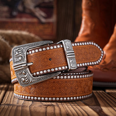 Casual Retro Belts, Western-Style Clothing Accessories, Metal Buckles