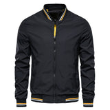 Men’s Autumn Jacket, Fashion Solid Color Casual Baseball Style, Bomber Jacket Outerwear, Trendy Clothing for Men