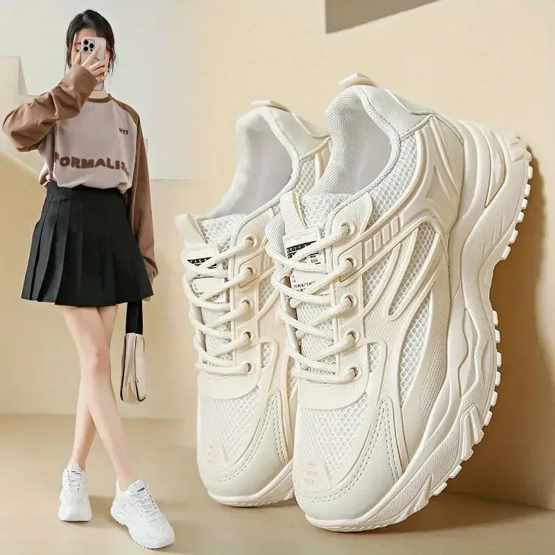 Women’s High-Platform Sneakers, , Stylish Athletic Footwear, Trendy Daily Wear.