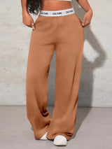 Women’s Fashion Pants, High-Waist Webbing Loose Wide Leg Pants, Solid Colour Casual Female Pants, Autumn Daily Wear