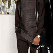 Men’s Fashion Tracksuit Set, Casual Oversized Streetwear Outfit, Long Sleeve T-Shirt