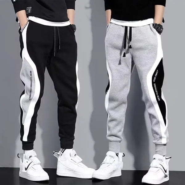 Men’s Black Pants, Hip Hop Drawstring Joggers, Fashion Comfortable Trousers, Casual Sweatpants with Loose Elastic Waist Sportswear