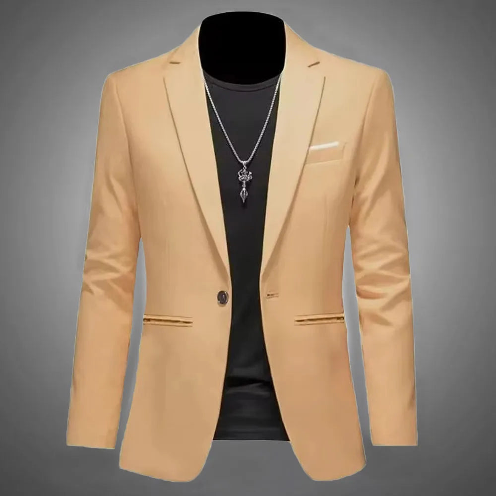 Men’s Trendy Leisure Boutique Suit Jacket, Autumn Casual Business Blazer