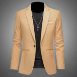 Men’s Trendy Leisure Boutique Suit Jacket, Autumn Casual Business Blazer, Slim Fit Non-Iron Single Button Formal Shirt