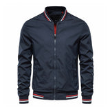 Men’s Autumn Jacket, Fashion Solid Color Casual Baseball Style, Bomber Jacket Outerwear, Trendy Clothing for Men