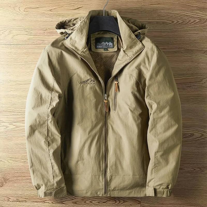 Men’s Fashion Spring Autumn Casual Outdoor Jacket, Thin Lightweight Punching Jacket with Hood, Versatile Climbing Streetwear