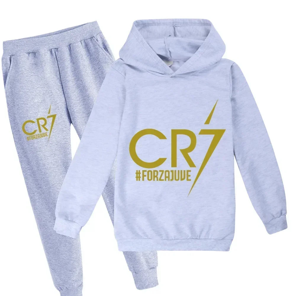 Kid's Clothes Hoodie +Pants Suit 2pcs Set Boy Tracksuit 3-12 Years Spring Autumn Sweatshirt Set Football CR7 Children Sportsuit