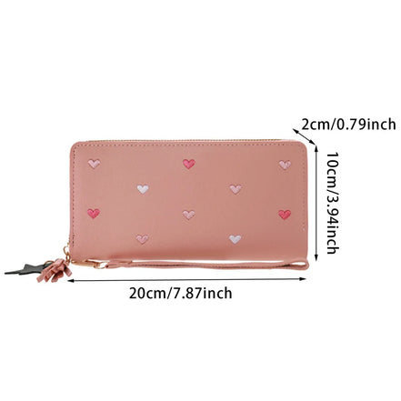 Women Long Wallets Purses Luxury Love Heart Wallets for Ladies Girl