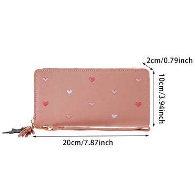 Women Long Wallets Purses Luxury Love Heart Wallets for Ladies Girl