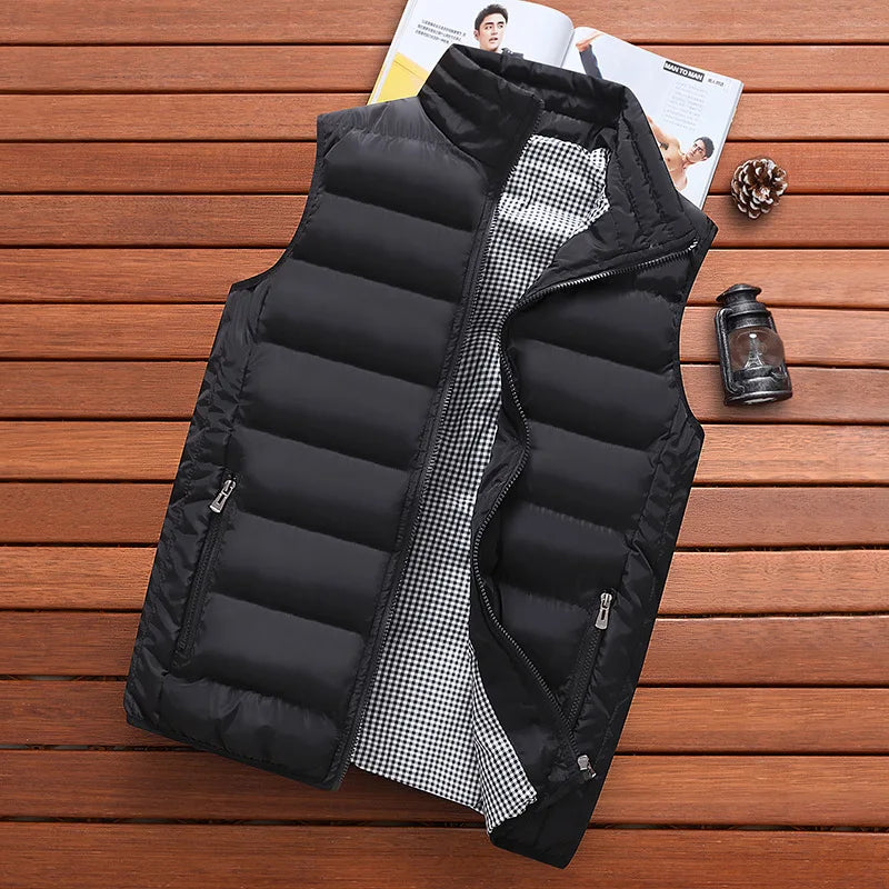 Men’s Windproof Vest, Sleeveless Jacket, Casual Winter Coat