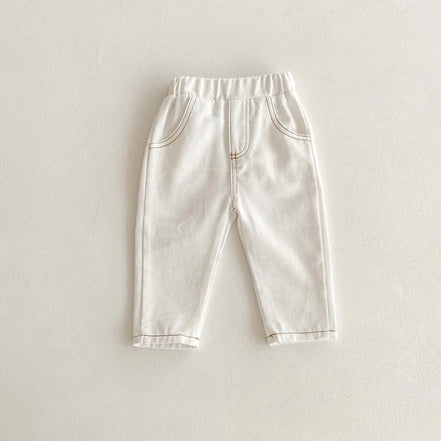 Korean Fashion Kid Jeans Baby Pants Boy Girl Autumn Casual Versatile Unisex Baby Jeans 1-6yrs