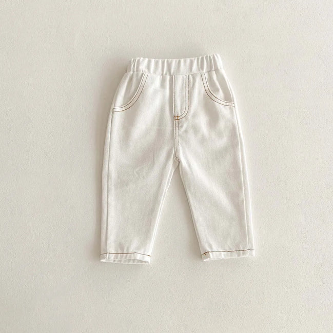 Korean Fashion Kid Jeans Baby Pants Boy Girl Autumn Casual Versatile Unisex Baby Jeans 1-6yrs