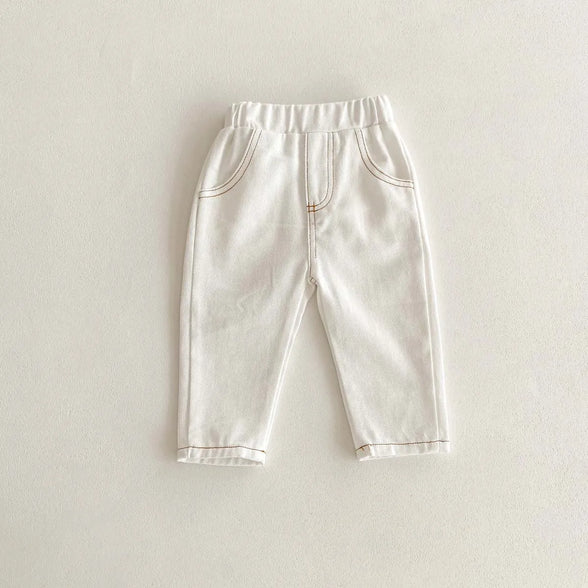 Korean Fashion Kid Jeans Baby Pants Boy Girl Autumn Casual Versatile Unisex Baby Jeans 1-6yrs