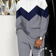 Men’s Fashion Tracksuit Set, Casual Oversized Streetwear Outfit, Long Sleeve T-Shirt