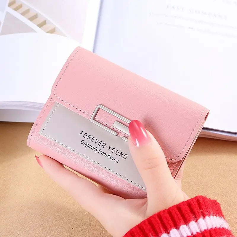 Fashion Short Women Wallets PU Leather Women Luxury Wallet Hasp Small Wallet Trend Brand Coin Purse Ladies Card Bag Mini Clutch