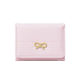 Women’s Wallet, Cute Bow Small Card Holder, Aesthetic Three-Fold Purse, Classic Coin Pouch, Student Friendly Design